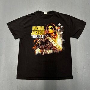Vintage 2000s Michael Jackson "this is it" graphic music band tshirt